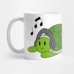 Green Turtle with Headphones Mug